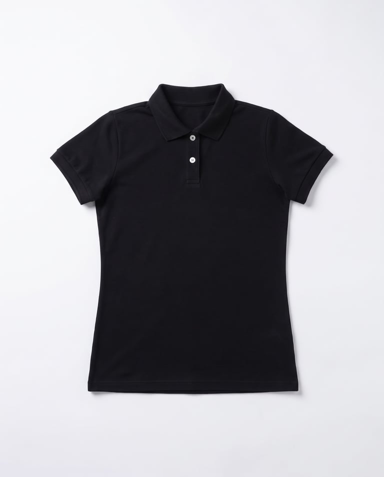 Camisa Polo Piquet Feminina Preta