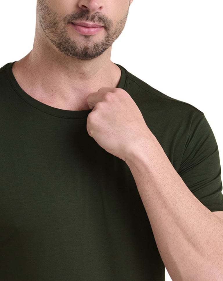 Camiseta Tech Modal Masculina Verde Militar