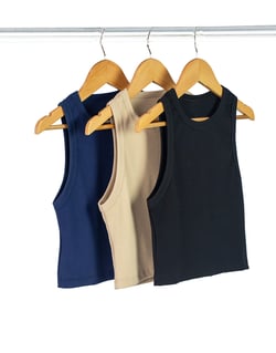 Kit 3 Cropped Feminino Canelado em Ribana