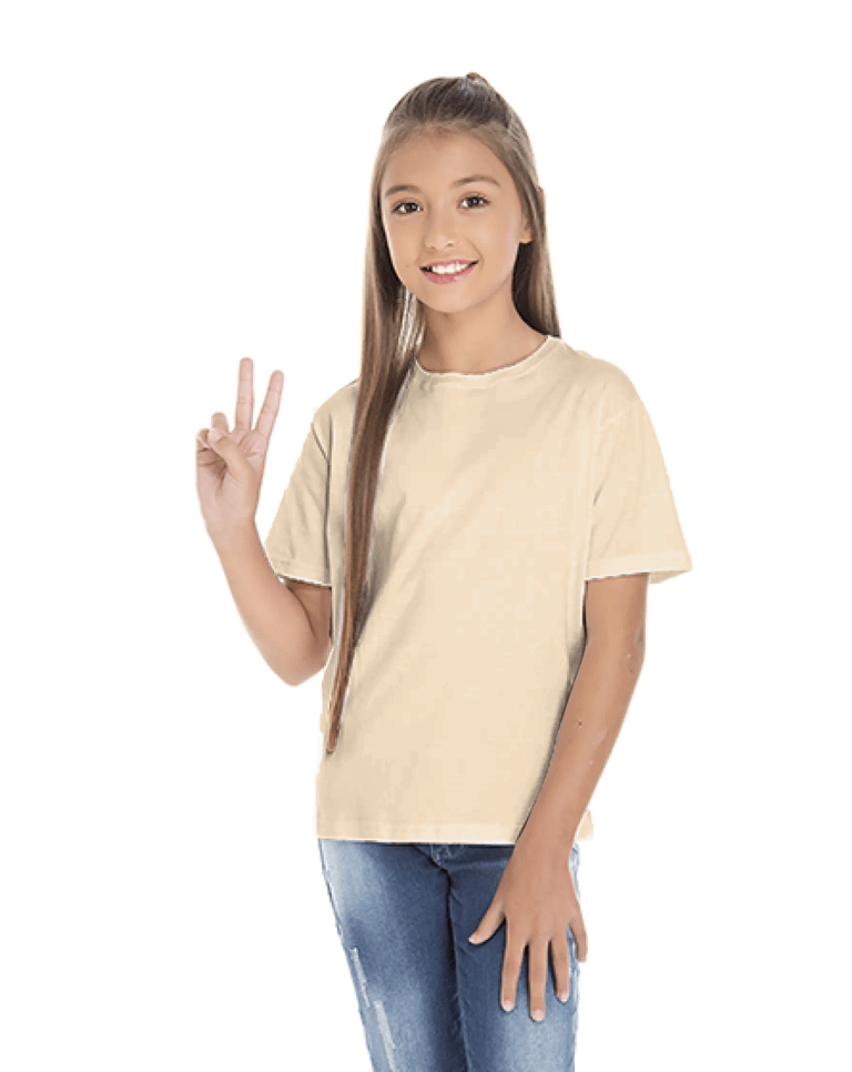 Kit 5 Camisetas Juvenil de Algodão Penteado Areia