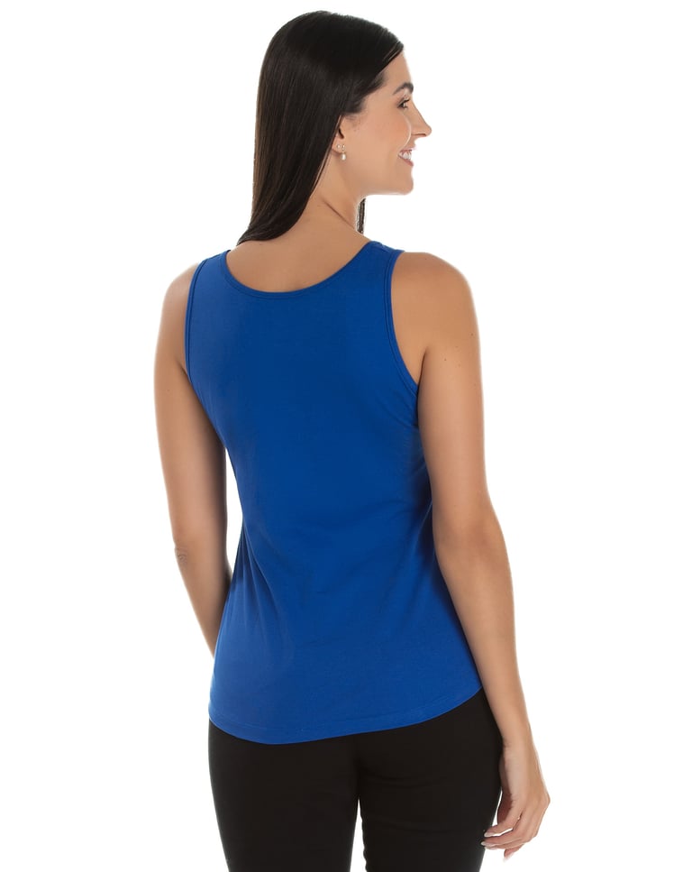 Regata Feminina de Algodão Premium Azul Royal