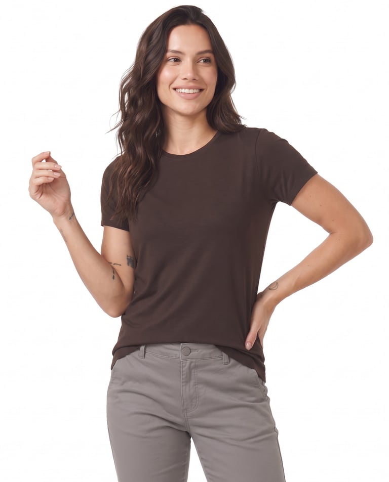 Camiseta Tech Modal Feminina Marrom