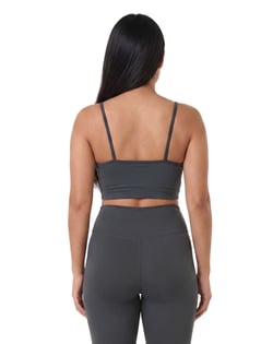 Top de Alcinha Fitness Feminino Cinza Chumbo