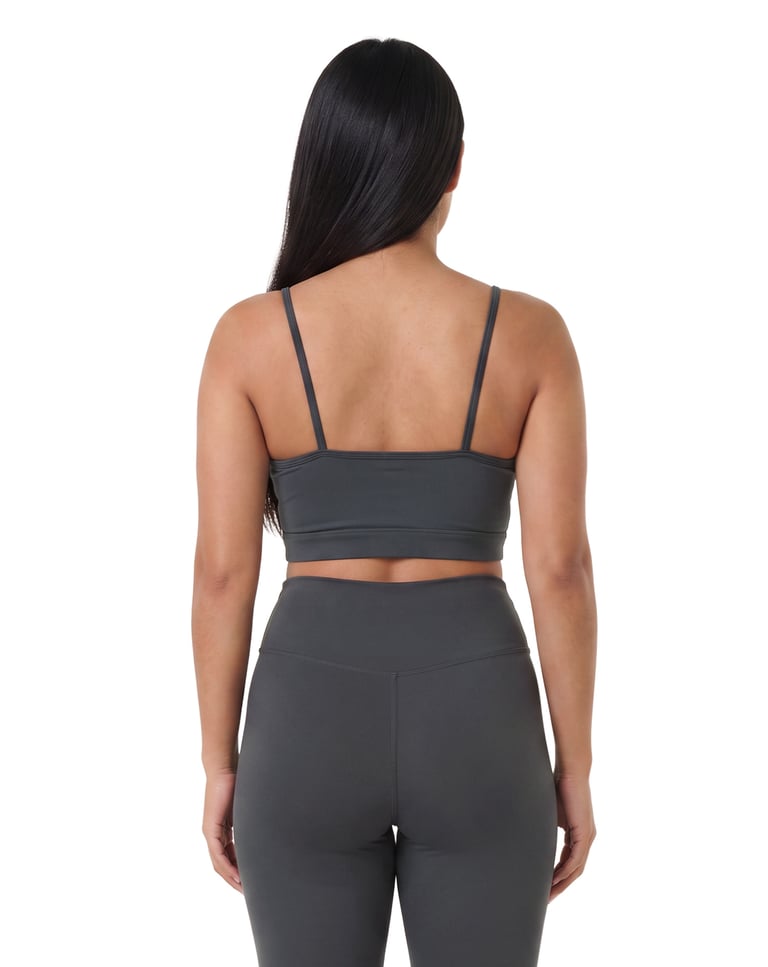 Top de Alcinha Fitness Feminino Cinza Chumbo