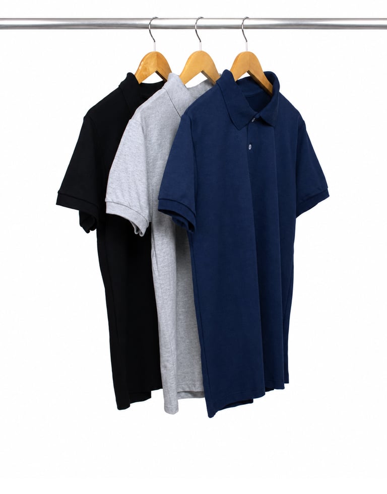 Kit 3 Camisas Polo Piquet Masculinas 08