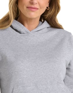 Moletom Canguru com Capuz Feminino Cinza Mescla
