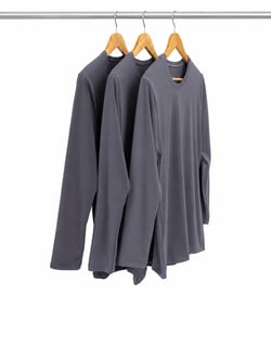 Kit 3 Camisetas Segunda Pele Manga Longa Masculina Cinza Chumbo UV 50+