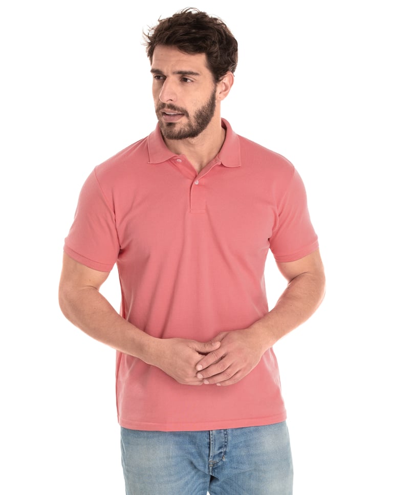 Camisa Polo Piquet Masculina Salmão