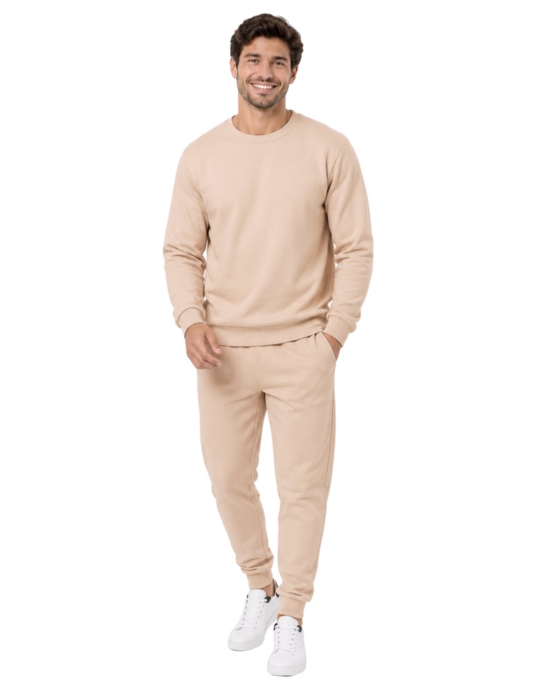 Conjunto Moletom Masculino Blusão Areia 04