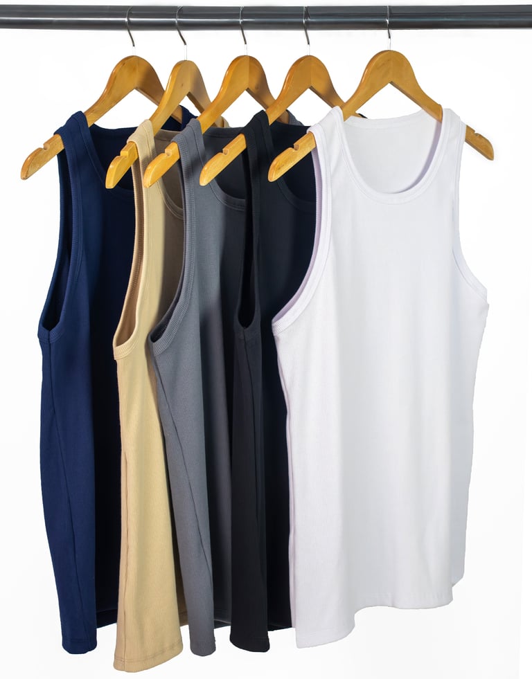 Kit 5 Regatas Masculinas Canelada em Ribana 01