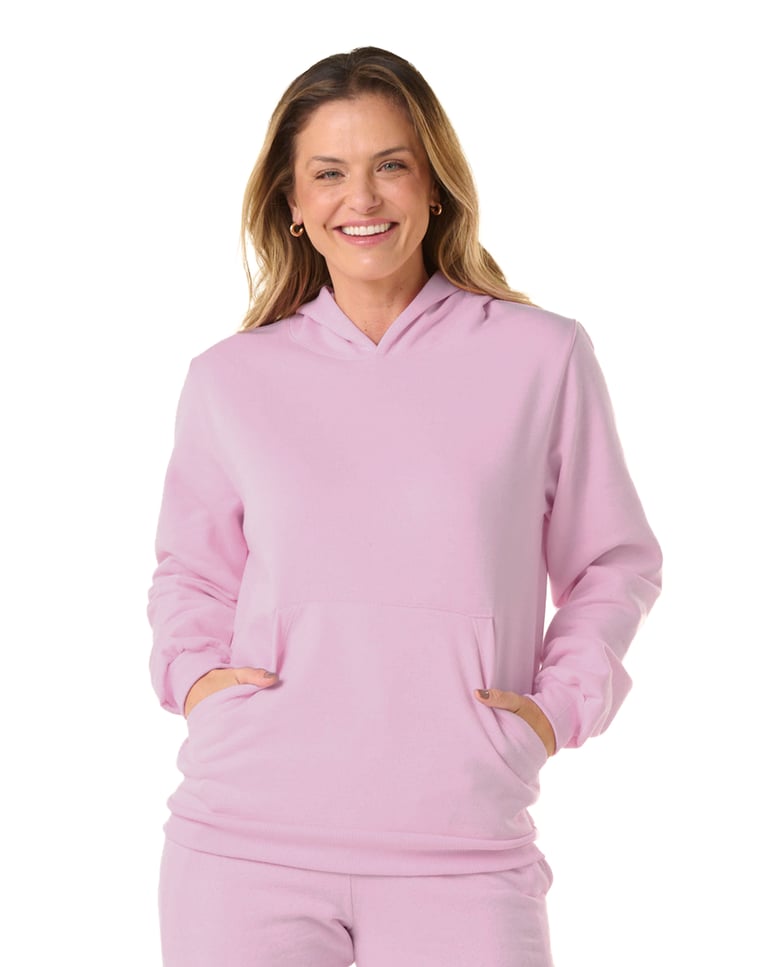 Kit 3 Moletons Canguru com Capuz Feminino Rosa Claro 