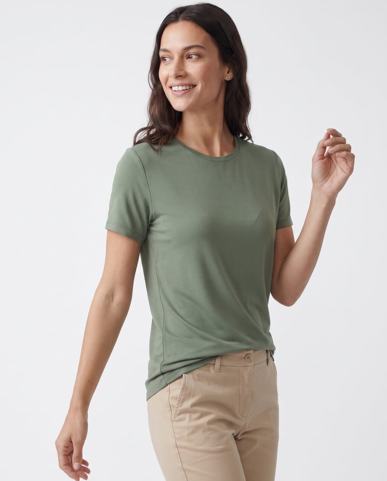 Camiseta Tech Modal Feminina Verde Oliva