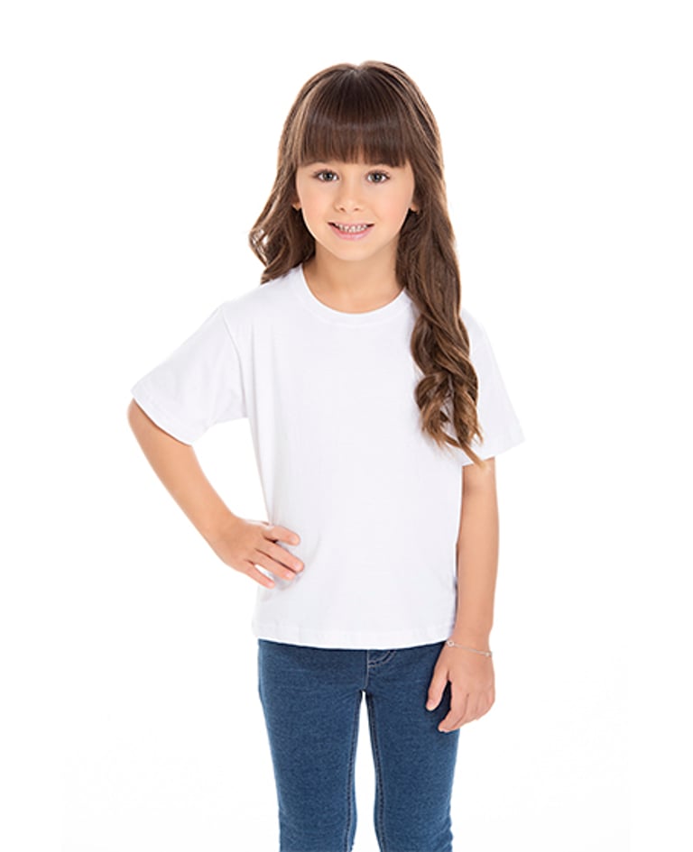 Camiseta Infantil de Algodão Penteado Branca
