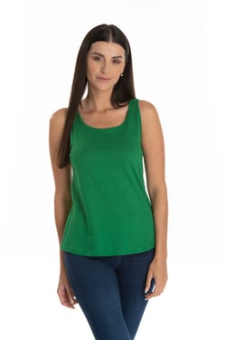 Regata Feminina de Algodão Premium Verde Bandeira