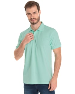 Camisa Polo Piquet Masculina Verde Claro
