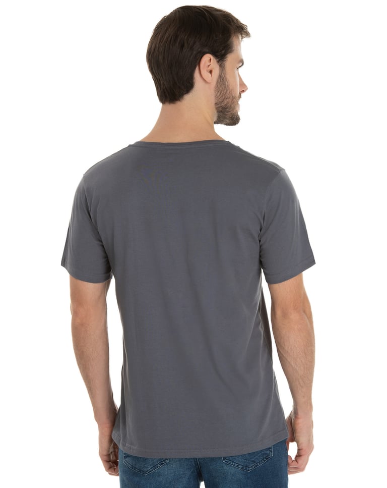 Camiseta de Algodão Premium Cinza Chumbo