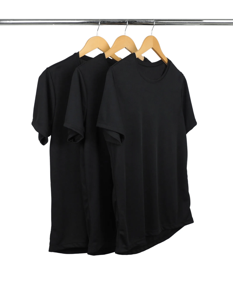 Kit 3 Camisetas Masculinas Dry Fit Preta Proteção UV 30+