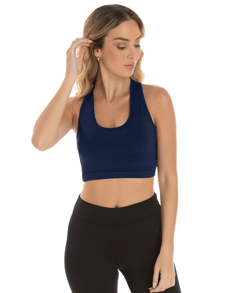 Top Nadador Fitness Feminino Azul Marinho 
