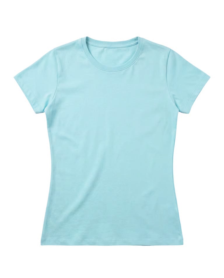 Baby Look de Algodão Premium Azul Claro