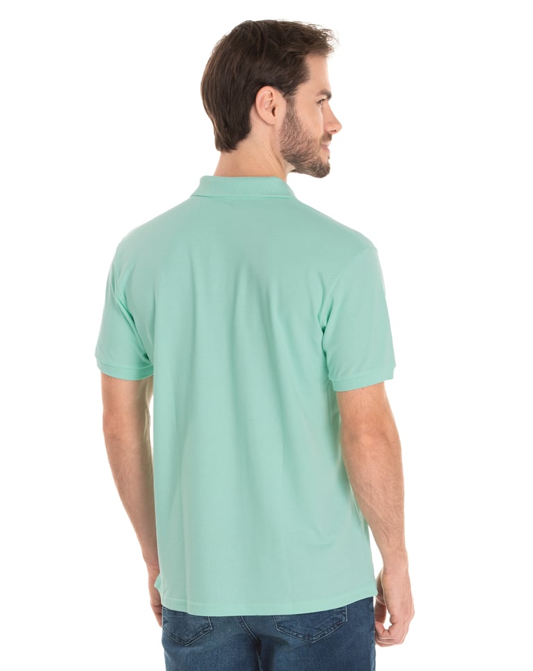 Camisa Polo Piquet Masculina Verde Claro