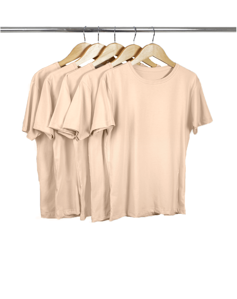 Kit 5 Camisetas Juvenil de Algodão Penteado Areia