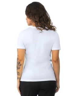 Camiseta Gola V Feminina de Algodão Premium Branca