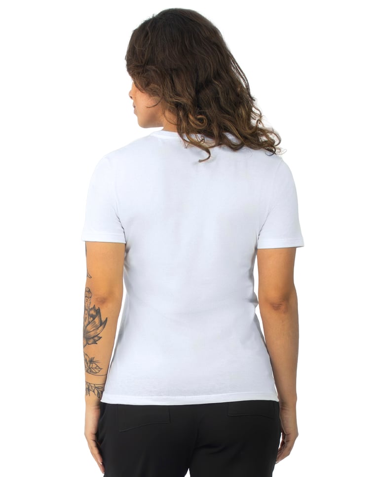 Camiseta Gola V Feminina de Algodão Premium Branca
