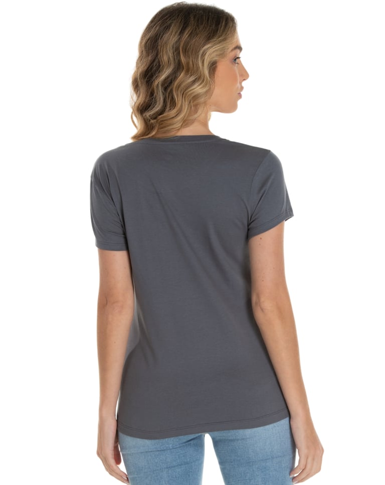 Baby Look de Algodão Premium Cinza Chumbo
