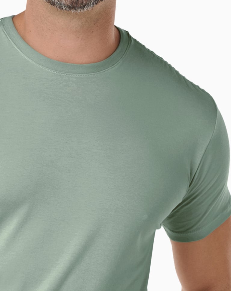 Camiseta de Algodão Egípcio Verde Sálvia