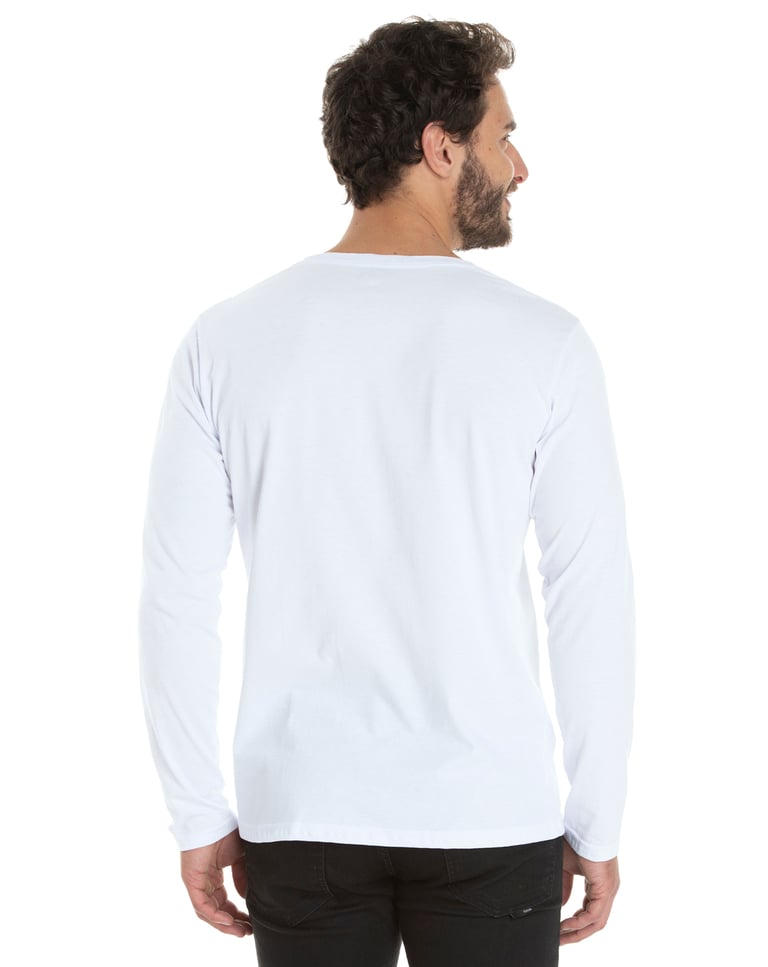 Camiseta Manga Longa de Algodão Premium Branca