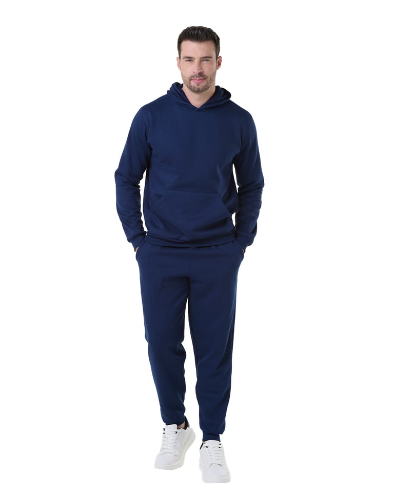 Conjunto Moletom Masculino com Capuz Azul Marinho 04