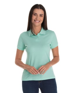 Camisa Polo Piquet Feminina Verde Claro