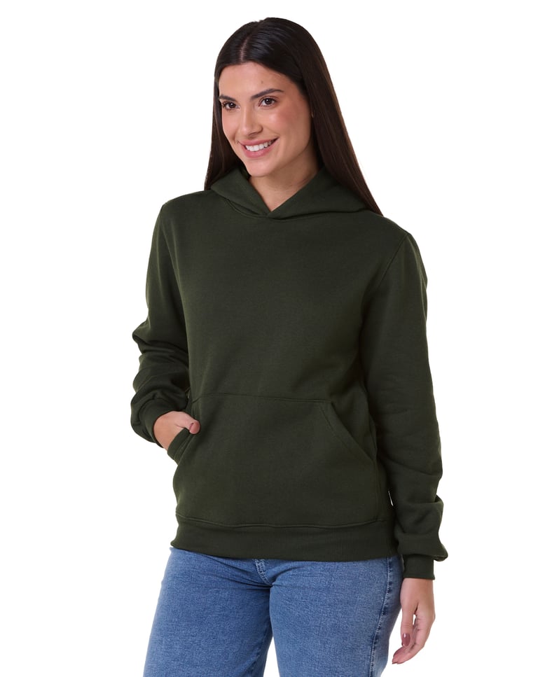 Kit 3 Moletons Canguru com Capuz Feminino Verde Militar