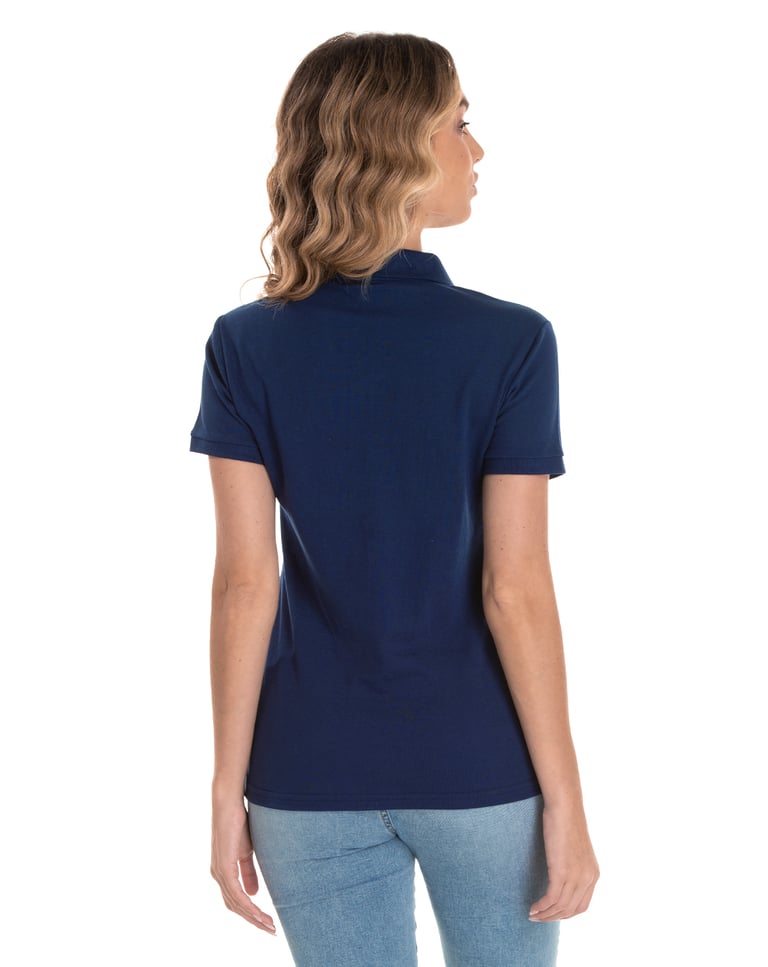 Camisa Polo Piquet Feminina Azul Marinho