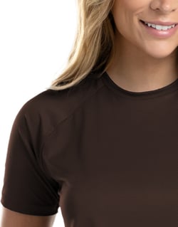 Camiseta Feminina Dry Poliamida Raglan Marrom