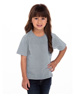 Camiseta Infantil de Algodão Penteado Cinza Mescla