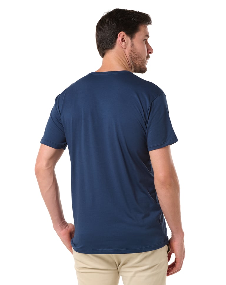 Camiseta de Algodão Egípcio Azul Indigo