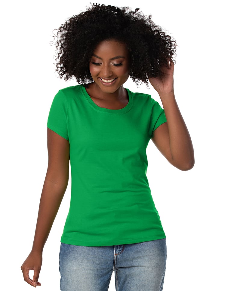 Kit 5 Baby Look PV / Malha Fria Verde Bandeira