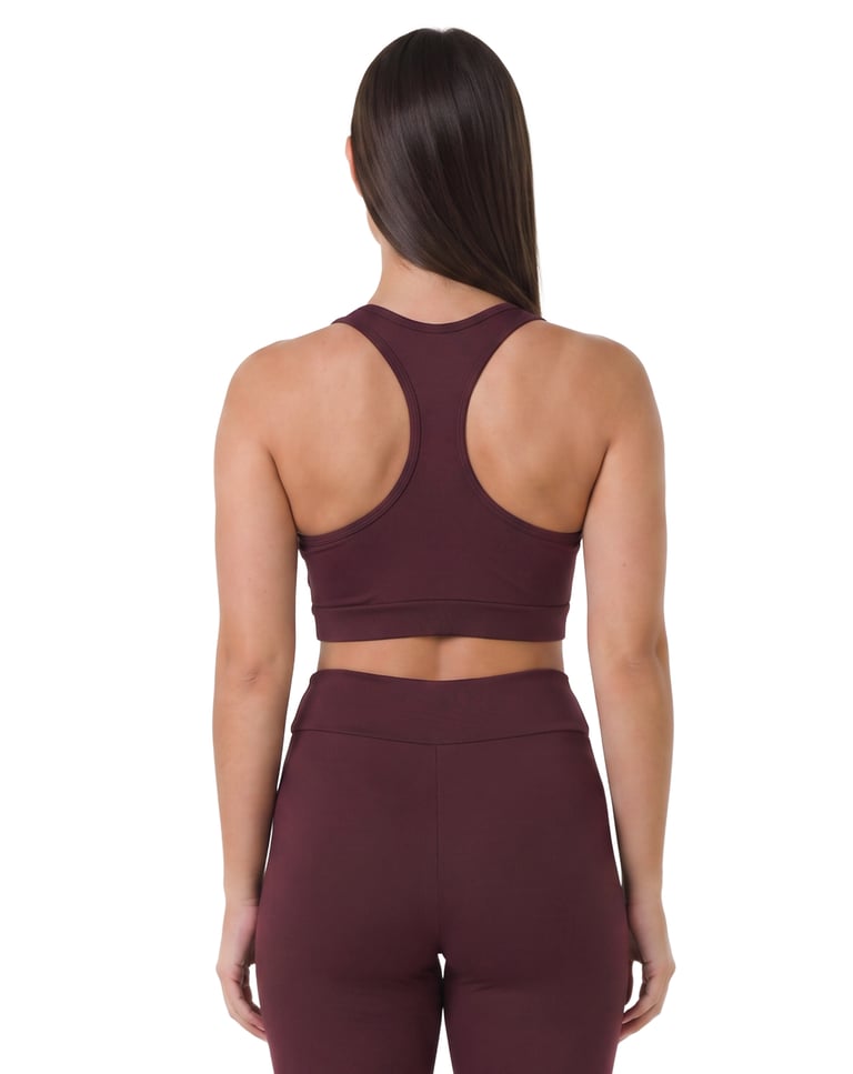 Top Nadador Fitness Feminino Bordô