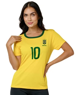 Kit 2 Camisetas Femininas Brasil Copa 2026 Dry Fit