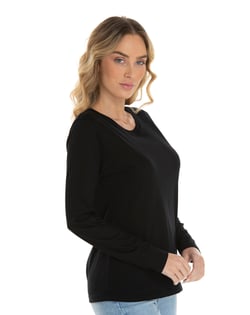 Kit 4 Camisetas Femininas Manga Longa de Algodão Penteado 04