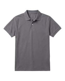 Camisa Polo Piquet Masculina Cinza Chumbo