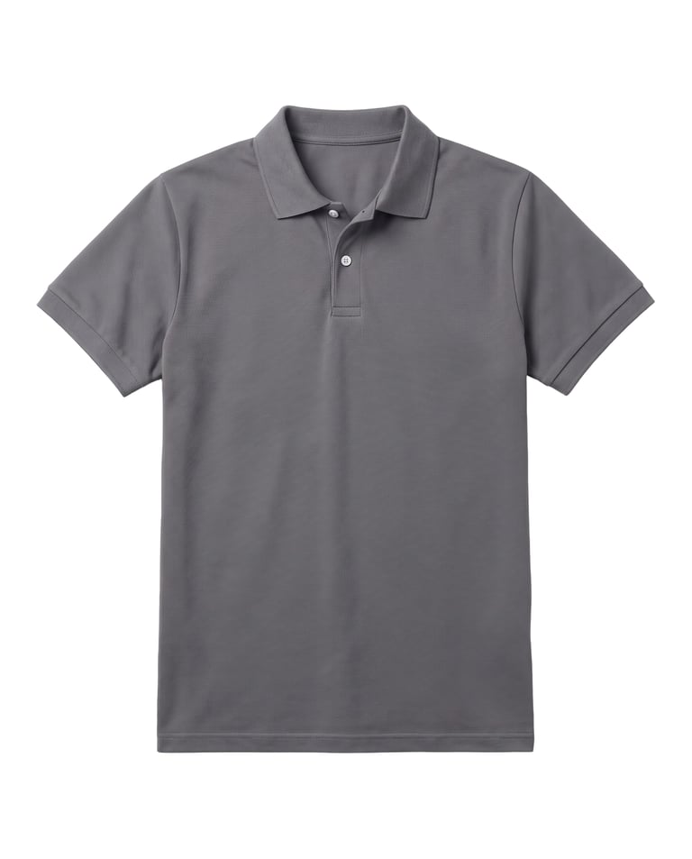 Camisa Polo Piquet Masculina Cinza Chumbo