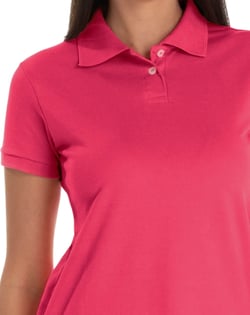 Camisa Polo Piquet Feminina Rosa Pink