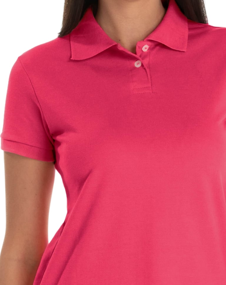 Camisa Polo Piquet Feminina Rosa Pink