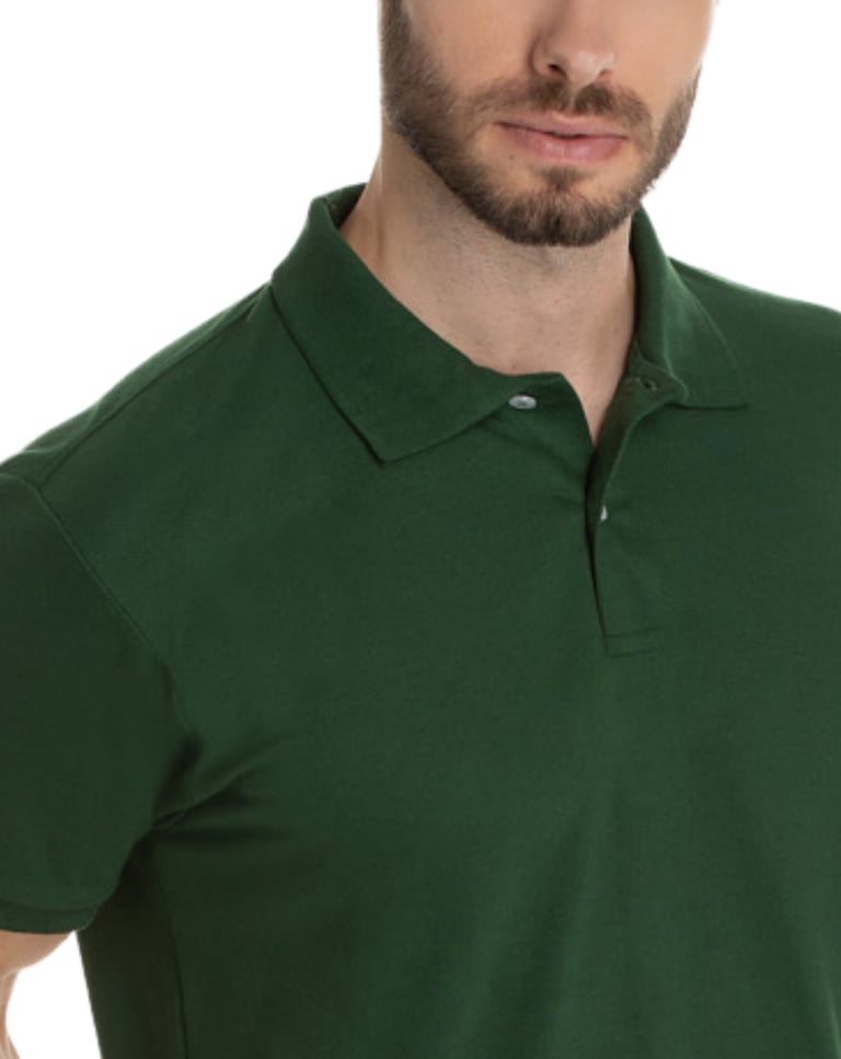 Camisa Polo Piquet Masculina Verde Musgo