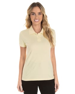 Camisa Polo Piquet Feminina Amarelo Claro