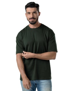 Camiseta Oversized Masculina Verde Militar