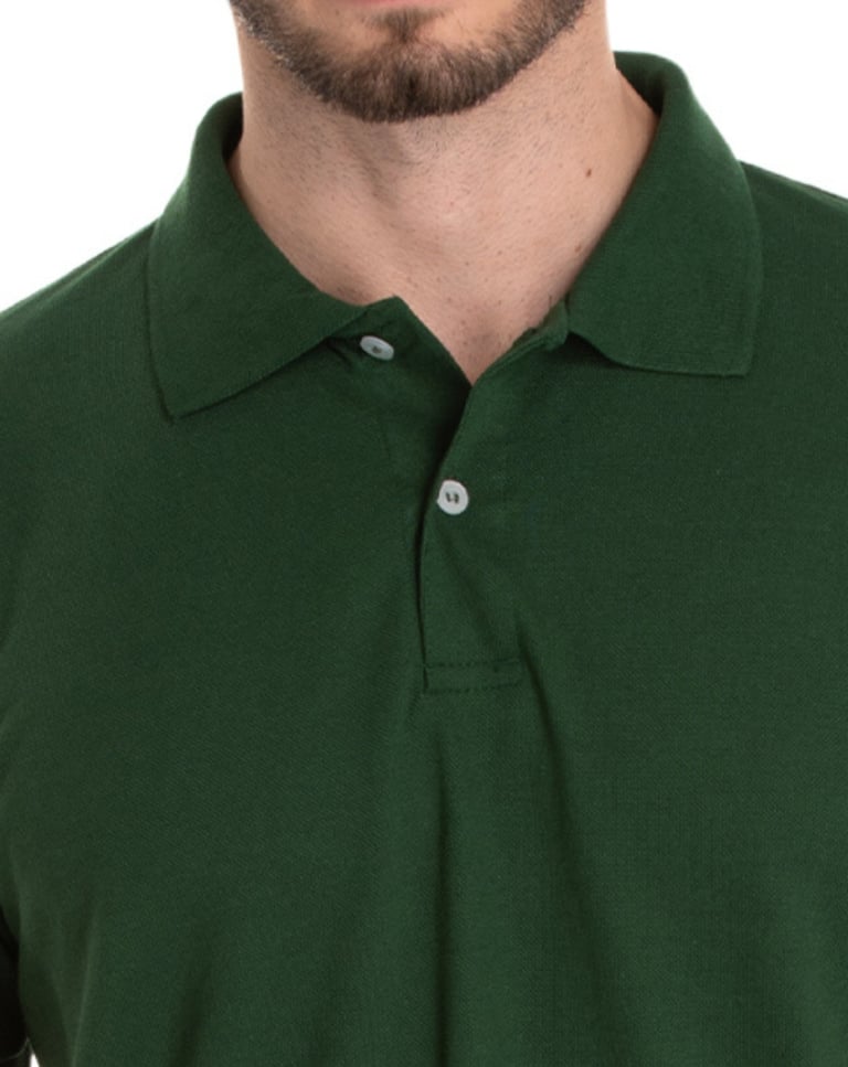 Camisa Polo Piquet Masculina Verde Musgo