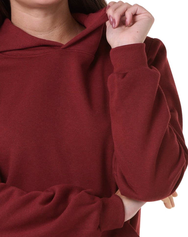 Moletom Canguru com Capuz Feminino Bordô